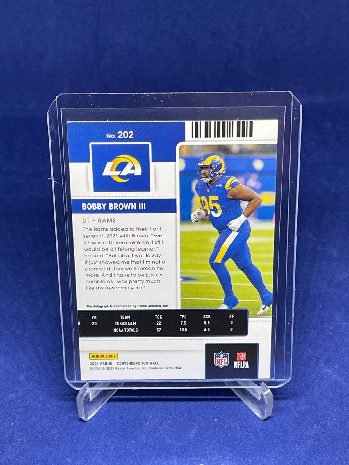 BOBBY BROWN III 2021 PANINI CONTENDERS ROOKIE TICKET AUTO RC #202