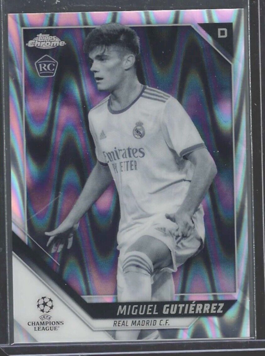 MIGUEL GUTIERREZ 2021-22 TOPPS CHROME BLACK WHITE RAYWAVE REFRACTOR RC #137