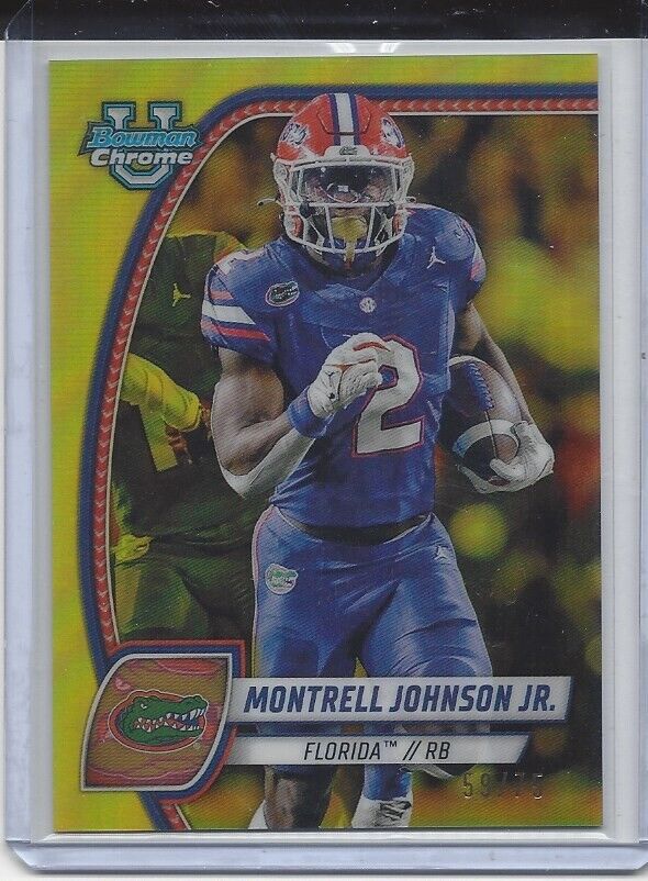 MONTRELL JOHNSON JR 20224 BOWMAN CHROME UNIVERSITY YELLOW FLORIDA REFRACTOR /75