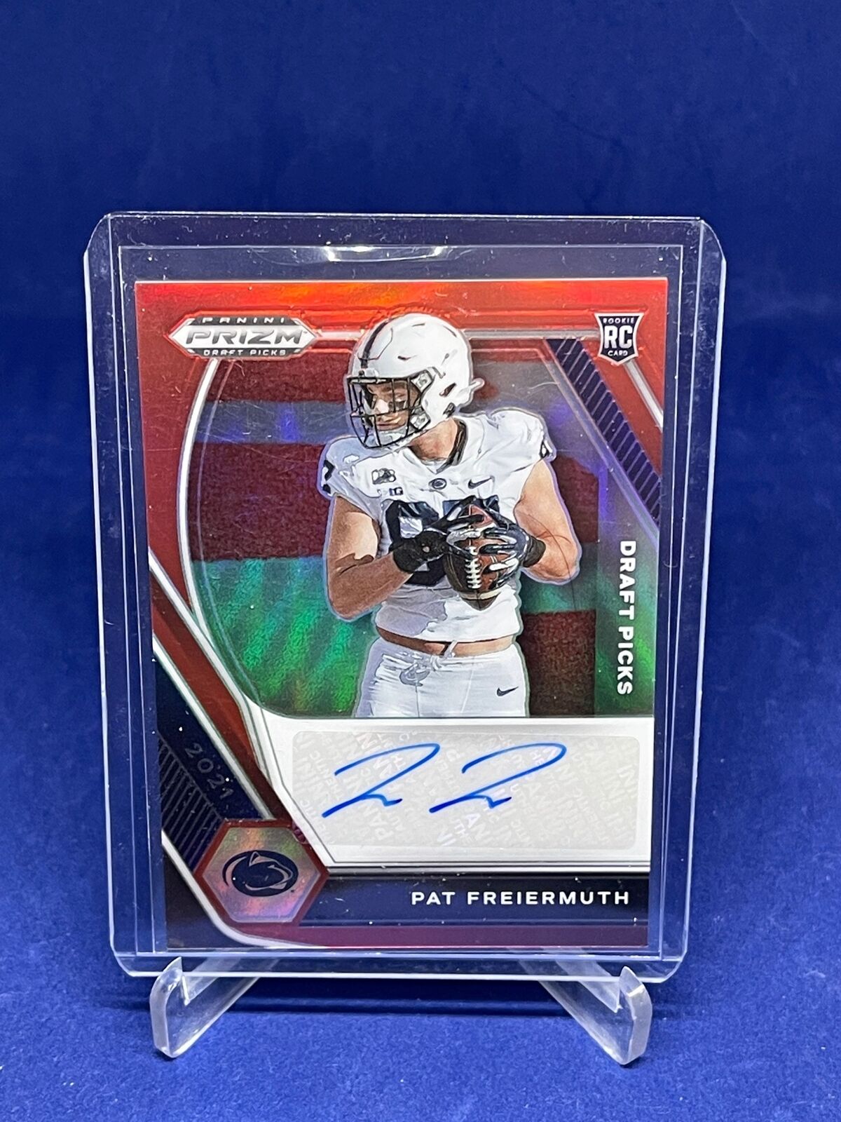PAT FREIERMUTH 2021 PANINI PRIZM PENN STATE RED PRIZM AUTO ROOKIE RC #D 139/199