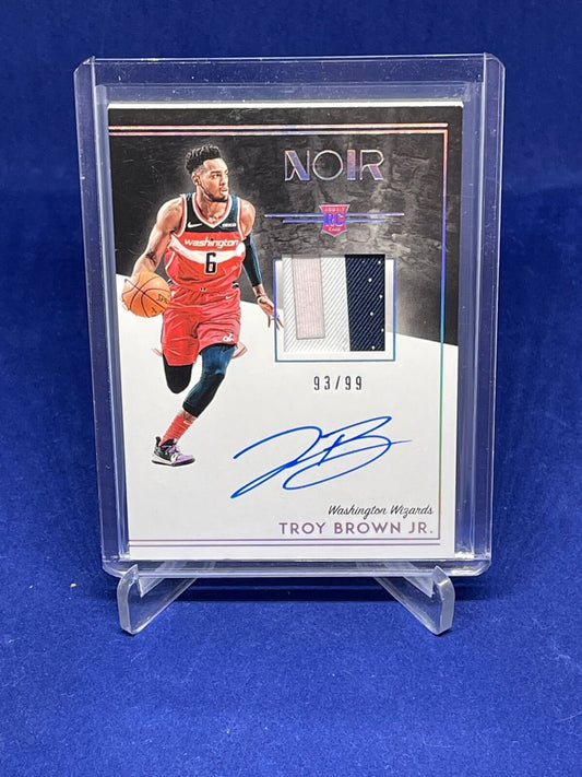 TROY BROWN JR 2018-19 PANINI NOIR RPA PATCH AUTO ROOKIE RC #D 93/99