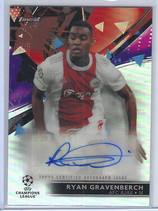 RYAN GRAVENBERCH 2021-22 TOPPS FINEST UCL SILVER REFRACTOR AUTO #BA-RG