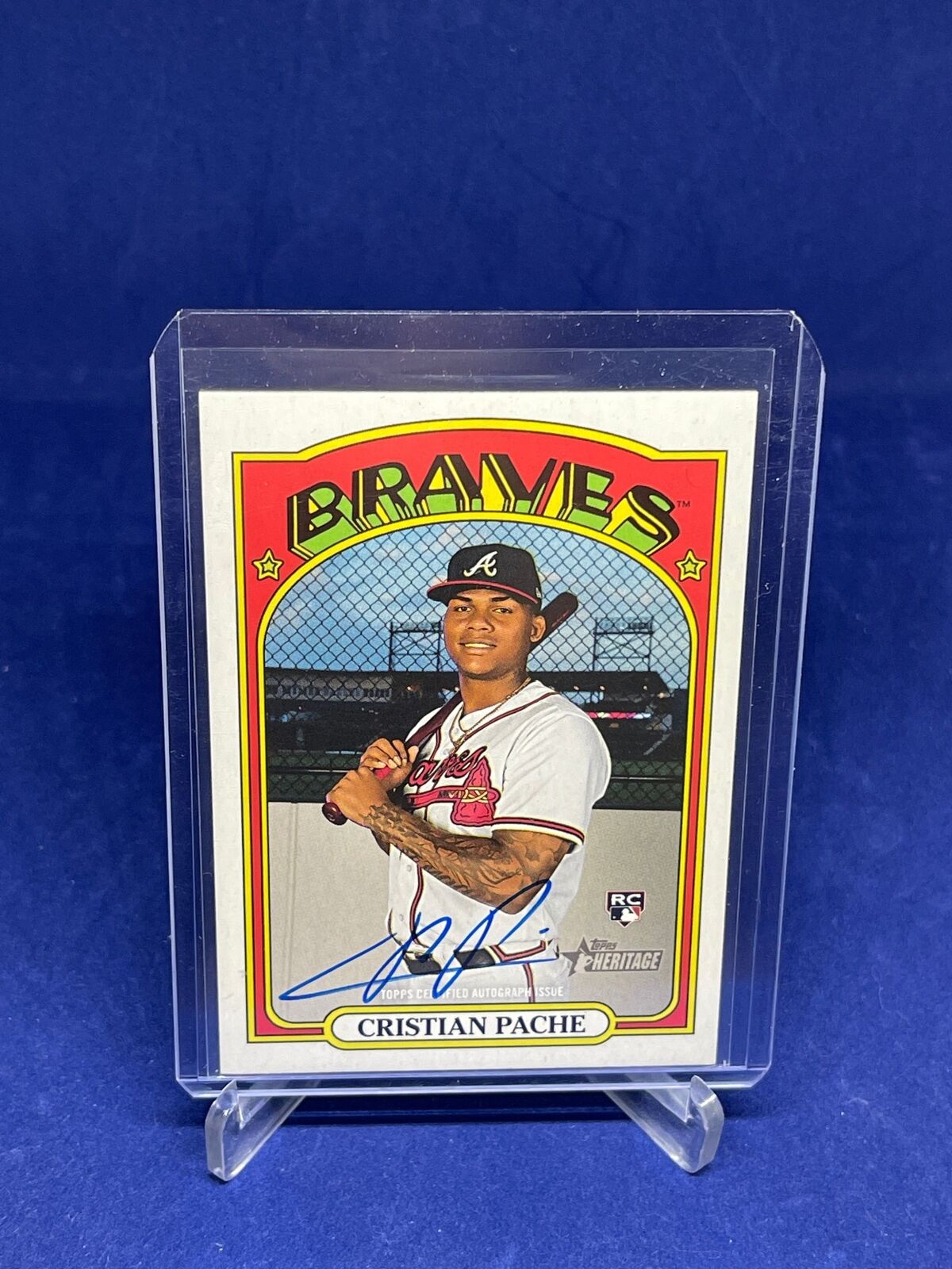 CRISTIAN PACHE 2021 TOPPS HERITAGE REAL ONE ON CARD AUTO ROOKIE RC