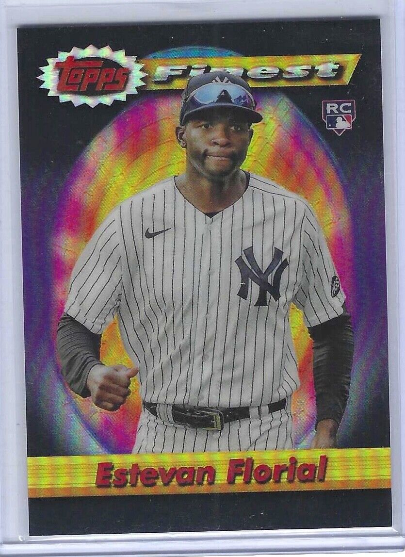 ESTEVAN FLORIAL 2021 TOPPS FINEST THROWBACKS BLACK REFRACTOR ROOKIE RC #D /25