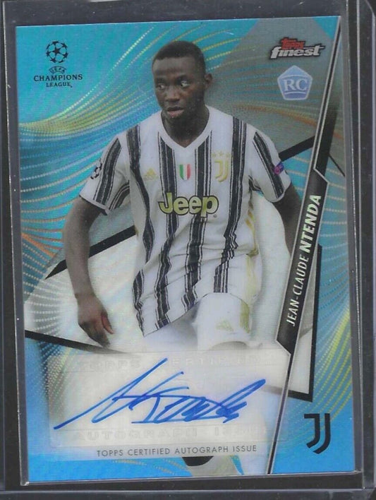 JEAN-CLAUDE NTENDA 2020-21 TOPPS FINEST BLUE REFRACTOR ROOKIE AUTO RC #D 087/150