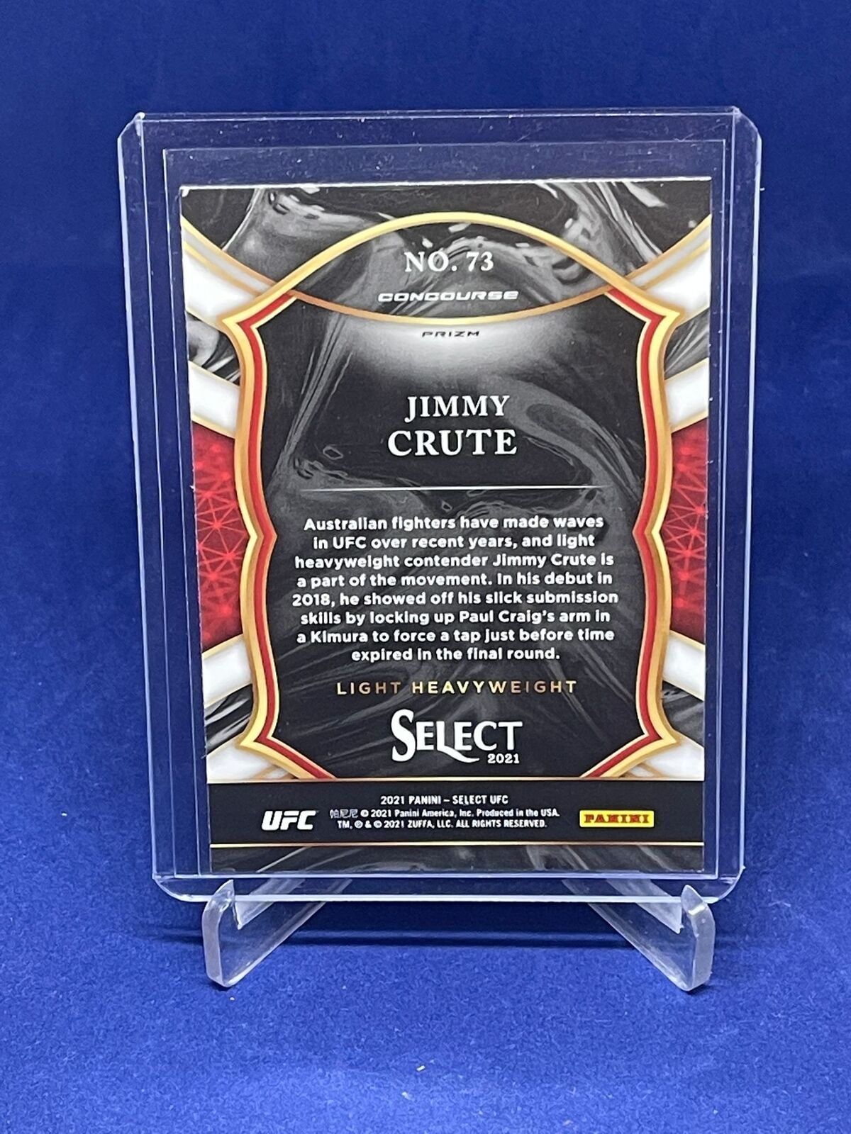 JIMMY CRUTE 2021 PANINI SELECT UFC CONCOURSE SCOPE PRIZM ROOKIE RC #73