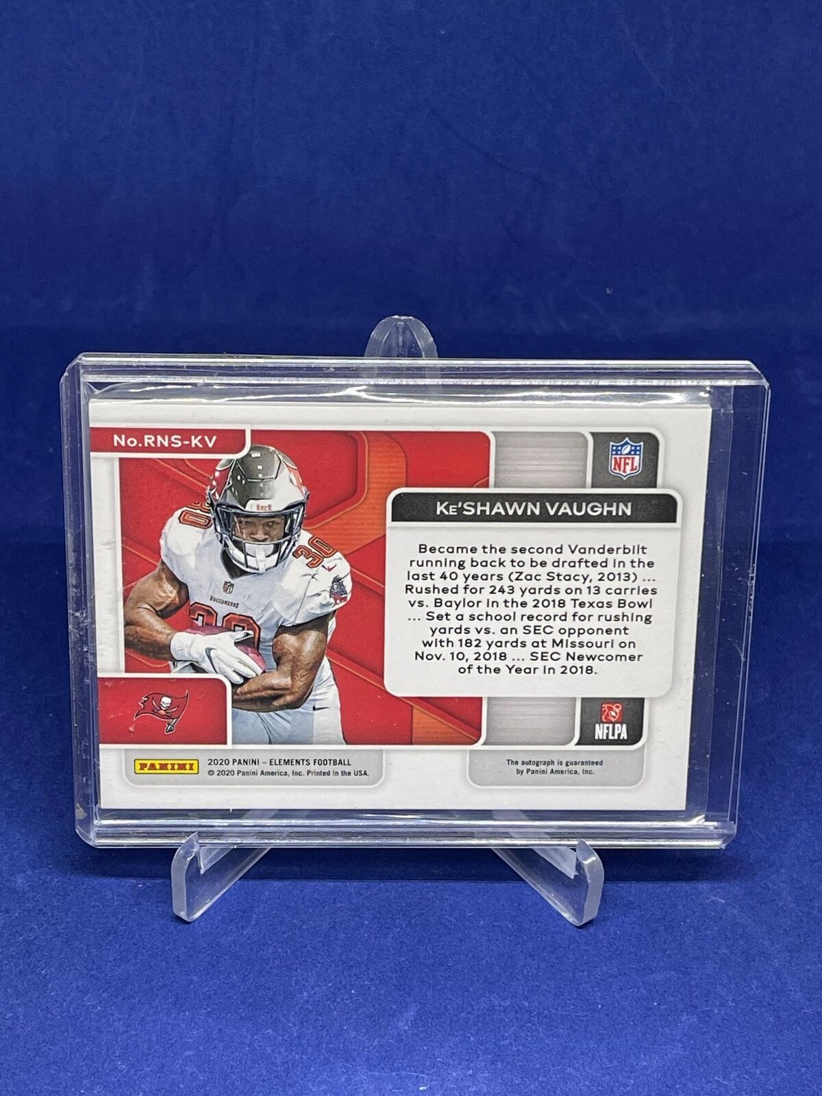 KE'SHAWN VAUGHN 2020 PANINI ELEMENTS ROOKIE NEON SIGNS ORANGE AUTO RC #D 57/125