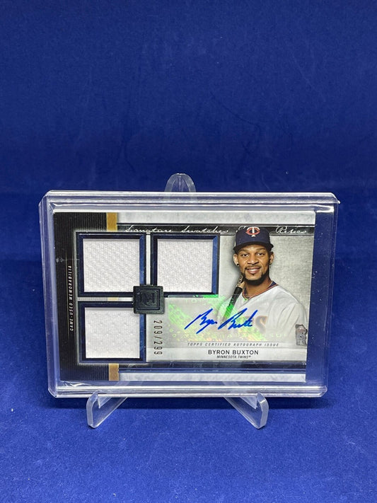 BYRON BUXTON 2020 TOPPS MUSEUM SIGNATURE SWATCHES TRIPLE JERSEY AUTO #D 209/299