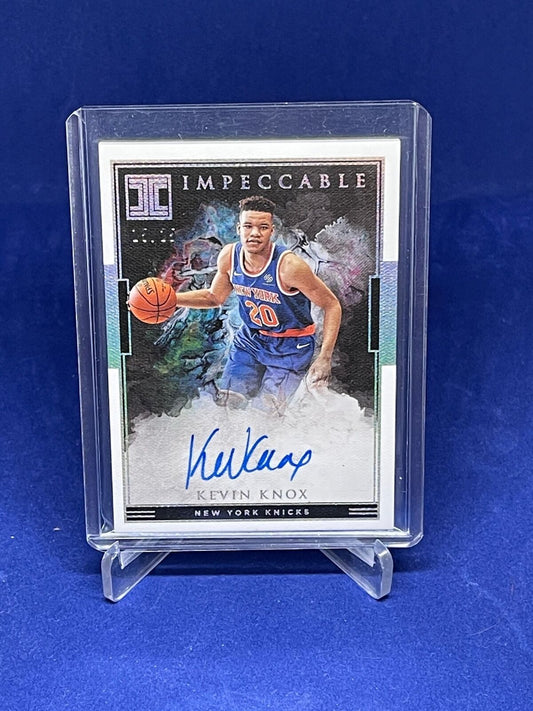 KEVIN KNOX 2018-19 PANINI IMPECCABLE SILVER ON CARD AUTO ROOKIE RC #D 15/25