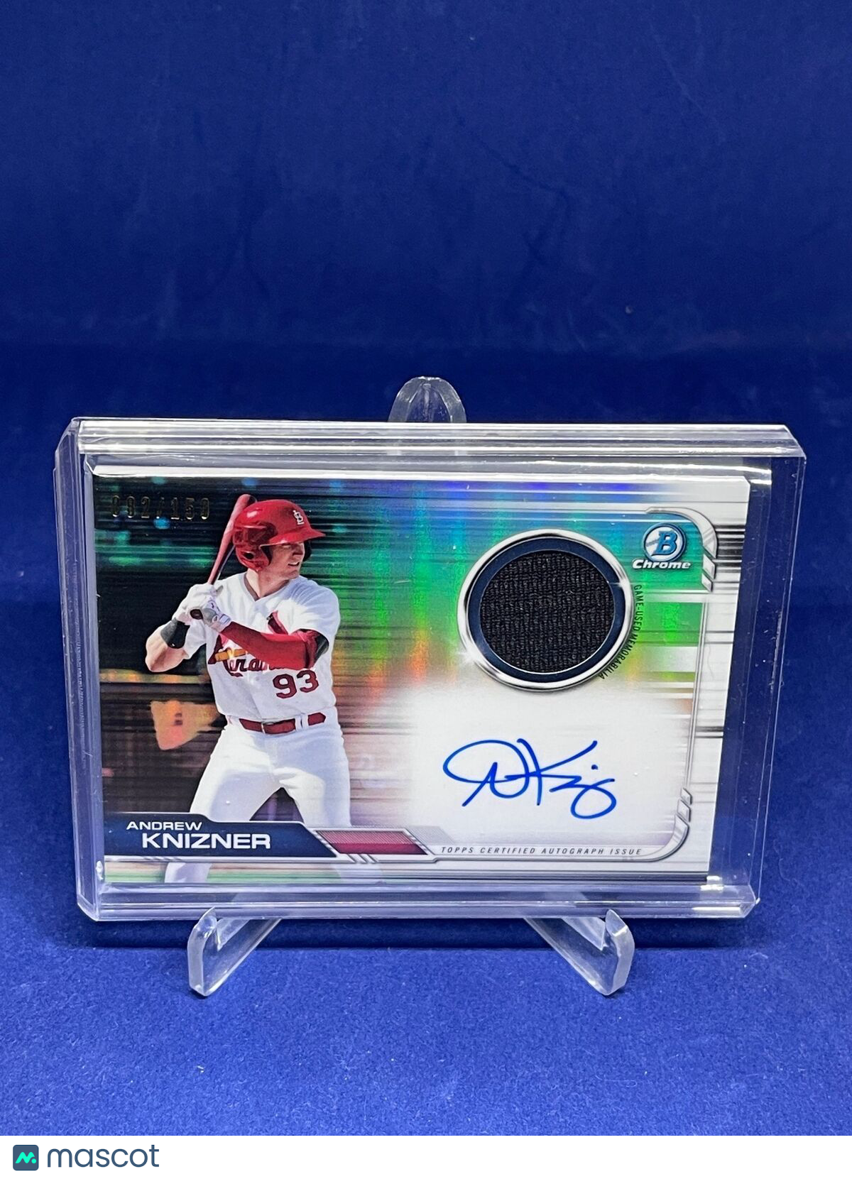 ANDREW KNIZNER 2019 BOWMAN CHROME JERSEY AUTO REFRACTOR PROSPECT #D 82/150