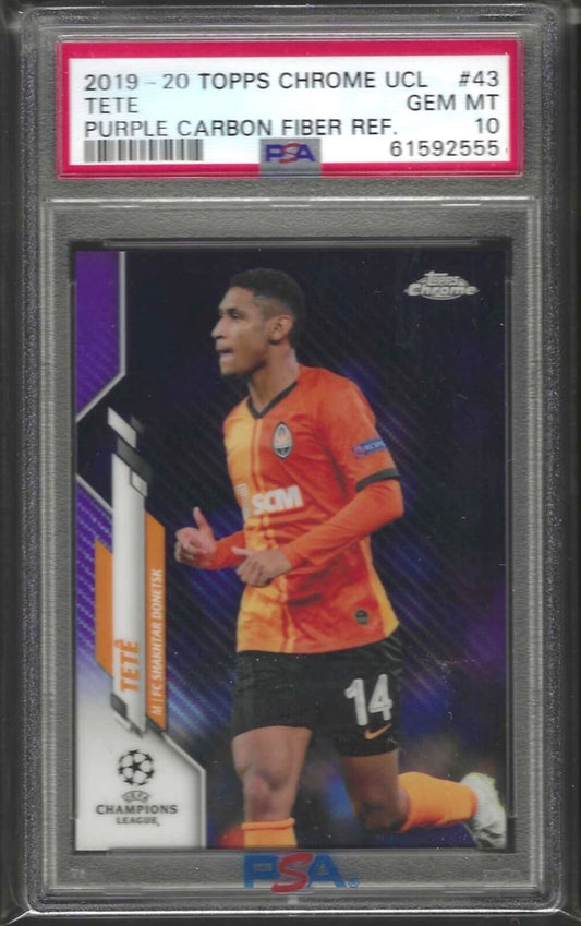 TETE 2019-20 TOPPS CHROME PURPLE CARBON FIBER REFRACTOR RC #43 PSA 10 GEM POP 7