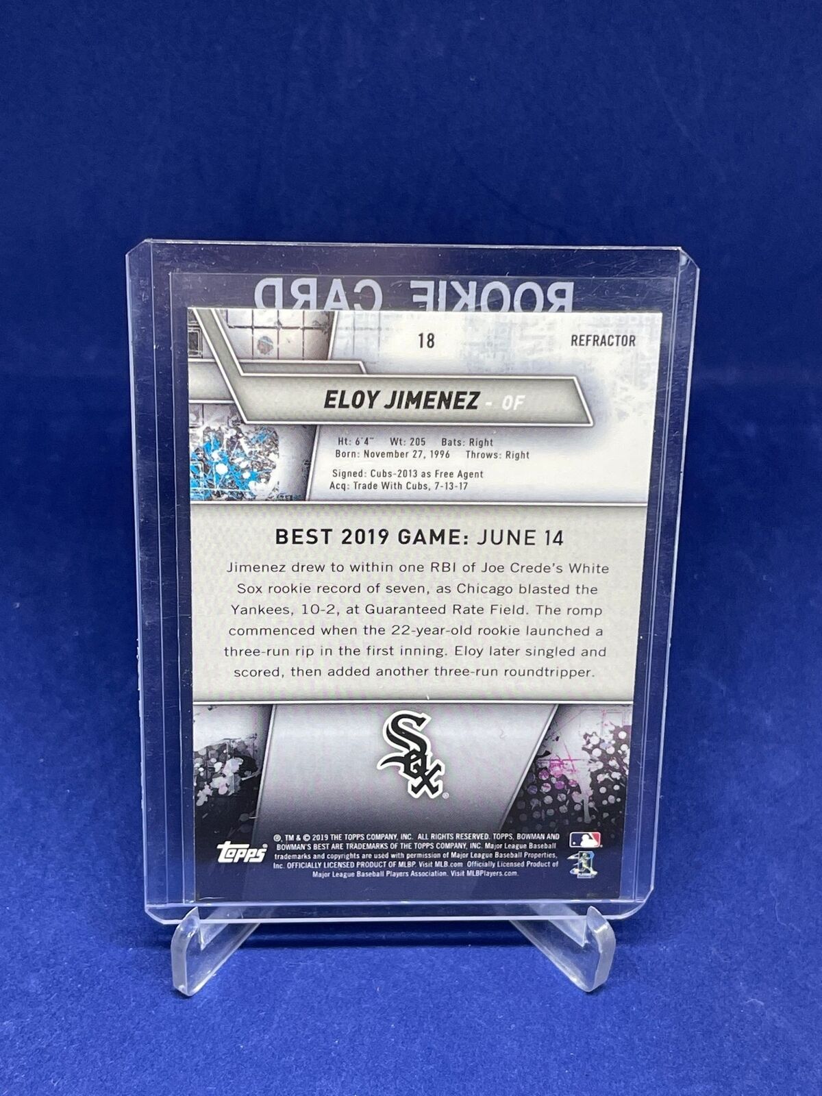 ELOY JIMENEZ 2019 BOWMANS BEST REFRACTOR ROOKIE RC #18