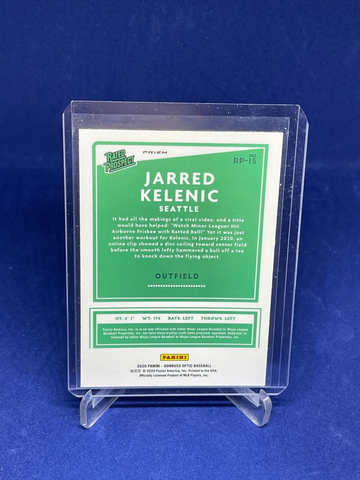 JARRED KELENIC 2020 PANINI DONRUSS OPTIC RATED ROOKIE SILVER HOLO PRIZM RC
