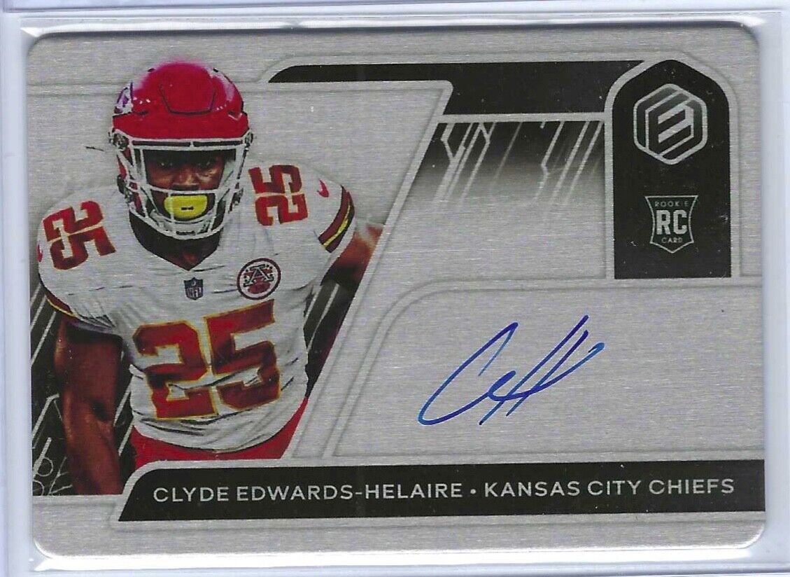 CLYDE EDWARDS-HELAIRE 2021 PANINI ELEMENTS METAL ONCARD ROOKIE AUTO RC #D 27/125