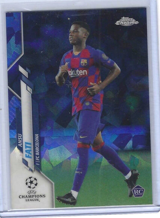 ANSU FATI 2019-20 TOPPS CHROME SAPPHIRE UEFA CHAMPIONS REFRACTOR ROOKIE RC #45