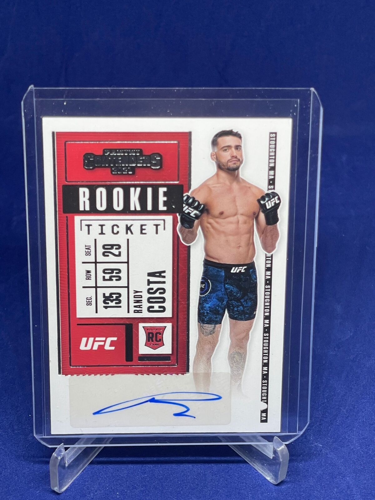 RANDY COSTA 2021 PANINI CHRONICLES UFC CONTENDERS ROOKIE TICKET AUTO RC