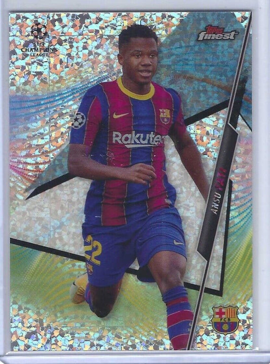 ANSU FATI 2020-21 TOPPS FINEST UEFA MINI DIAMOND SPECKLE REFRACTOR #D 022/175