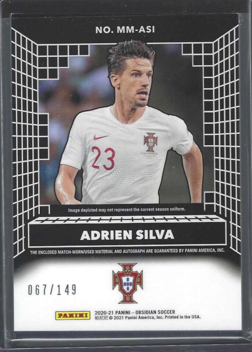 ADRIEN SILVA 2020-21 PANINI OBSIDIAN MATRIX SILVER ETCH PATCH AUTO #D /149