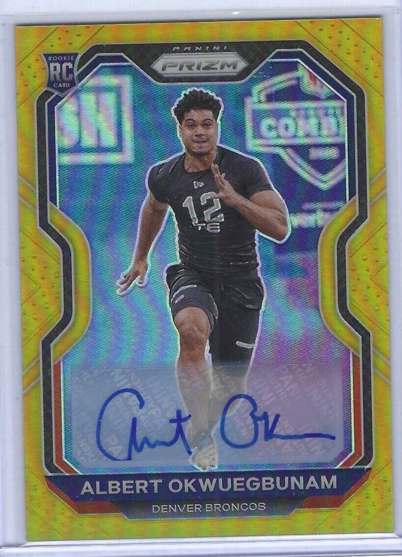 ALBERT OKWUEGBUNAM 2020 PANINI PRIZM GOLD PRIZM ROOKIE AUTO RC #D 04/10