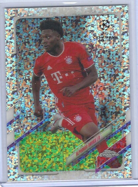 ALPHONSO DAVIES 2020-21 TOPPS CHROME UEFA MINI DIAMOND SPECKLE REFRACTOR #42