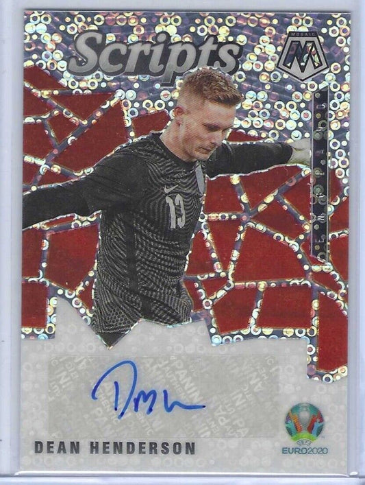 DEAN HENDERSON 2020-21 PANINI MOSAIC UEFA EURO DISCO PRIZM SCRIPTS AUTO #SM-DH