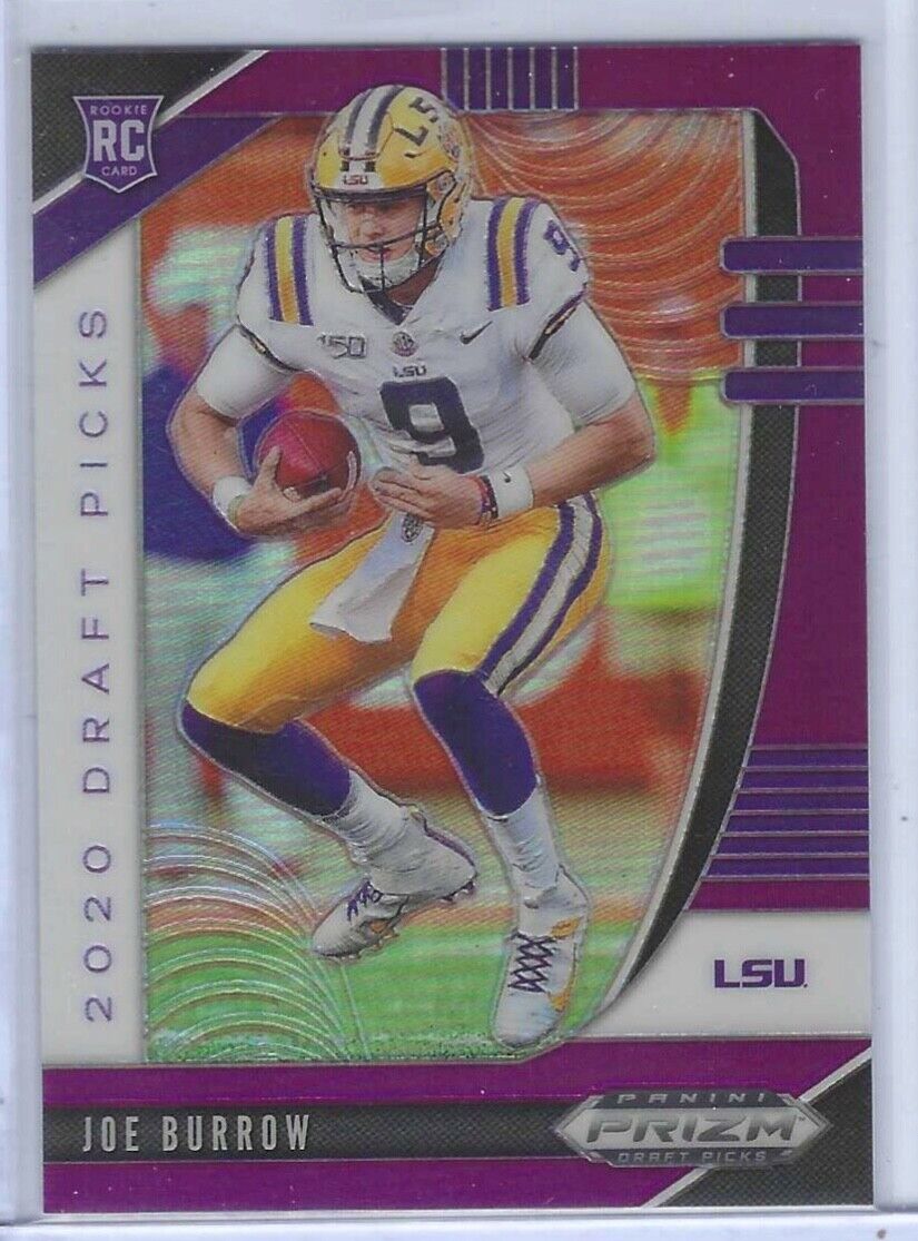 JOE BURROW 2020 PANINI PRIZM DRAFT PICKS PURPLE PRIZM ROOKIE RC #105
