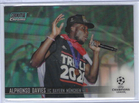 ALPHONSO DAVIES 2020-21 TOPPS STADIUM CLUB CHROME AQUA REFRACTOR #D 006/199