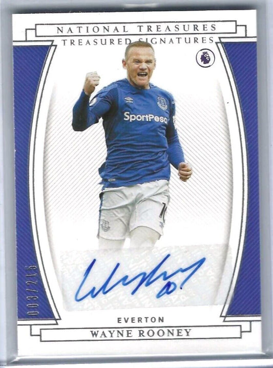 WAYNE ROONEY 2020-21 PANINI CHRONICLES NATIONAL TREASURES EPL AUTO #D 003/215