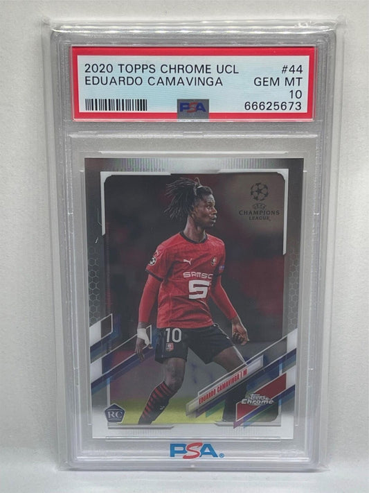 EDUARDO CAMAVINGA 2020 TOPPS CHROME UCL #44 ROOKIE RC PSA 10 GEM MINT