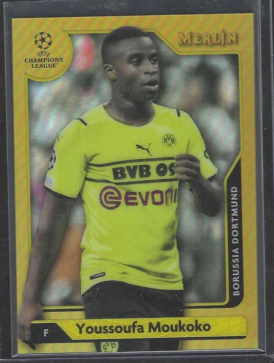 YOUSSOUFA MOUKOKO 2021-22 TOPPS MERLIN GOLD REFRACTOR #D 19/50