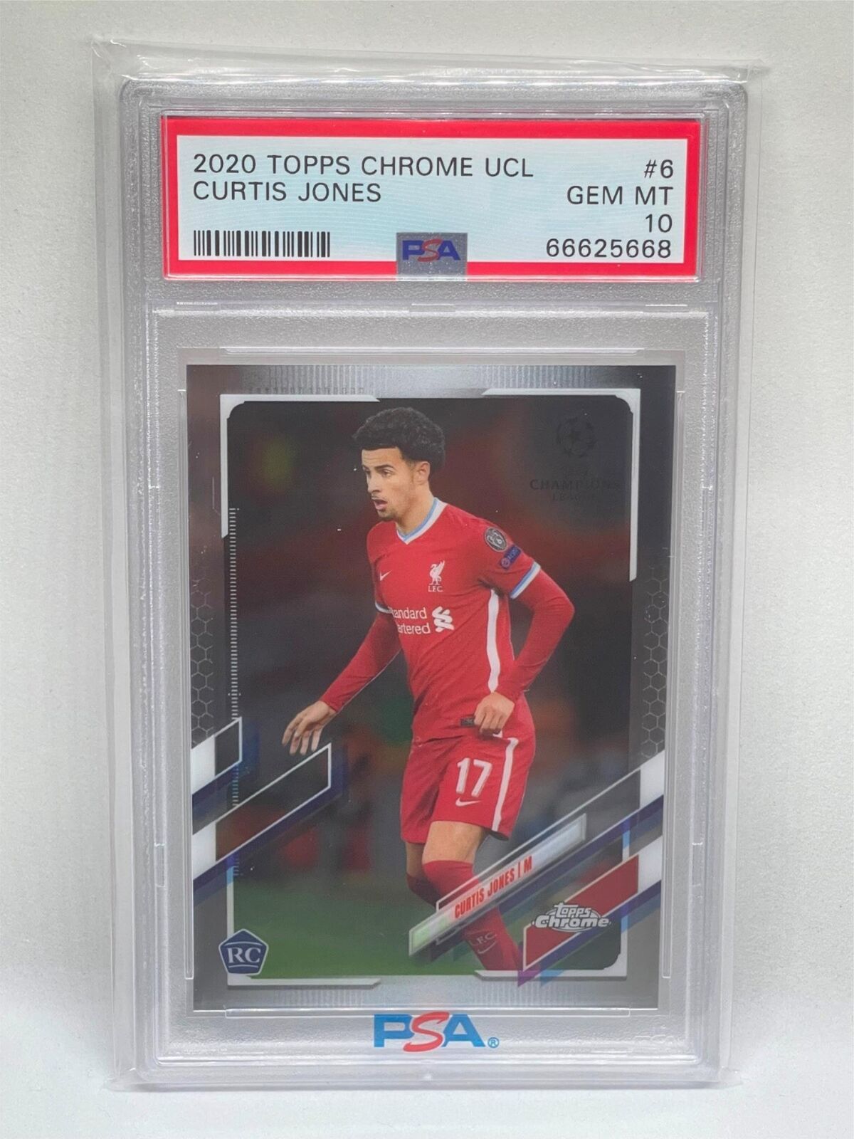 CURTIS JONES  2020 TOPPS CHROME UEFA CHAMPIONS LEAGUE #6 ROOKIE RC PSA 10 GEM MT