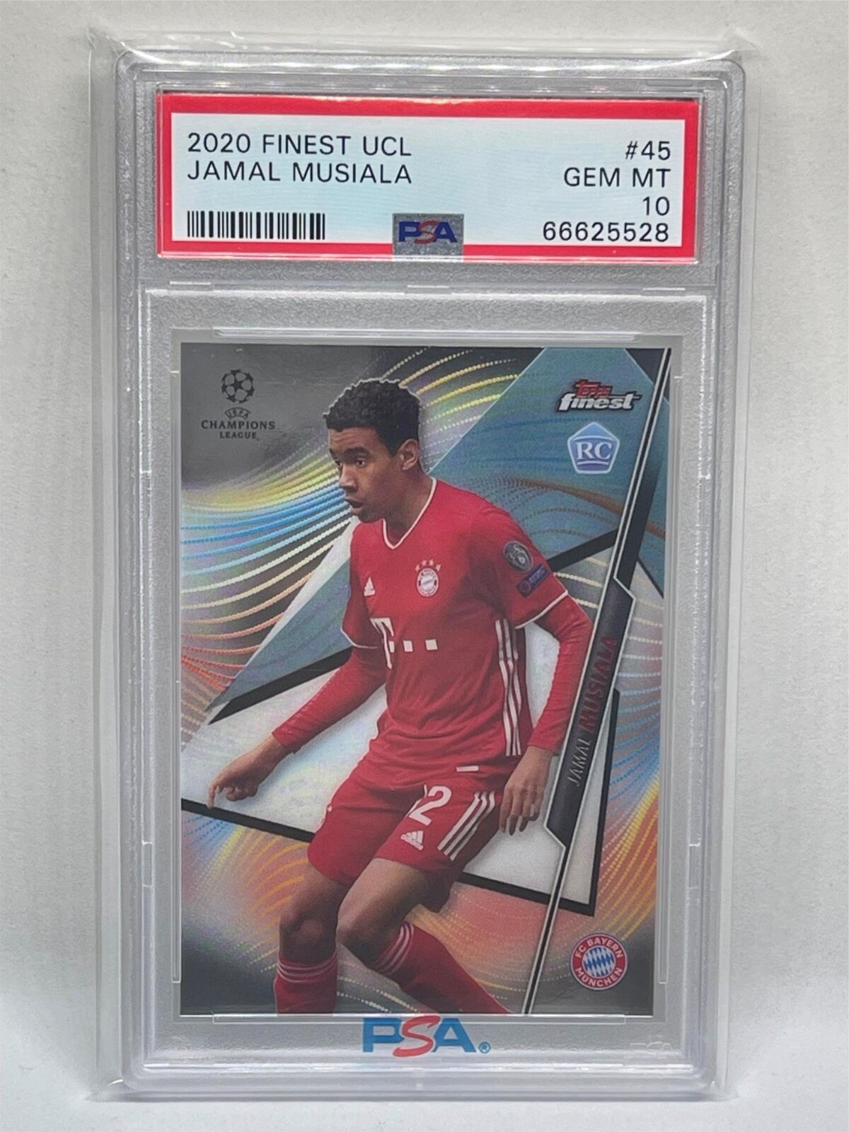 JAMAL MUSIALA 2020 TOPPS FINEST UCL #45 ROOKIE RC PSA 10 GEM MINT