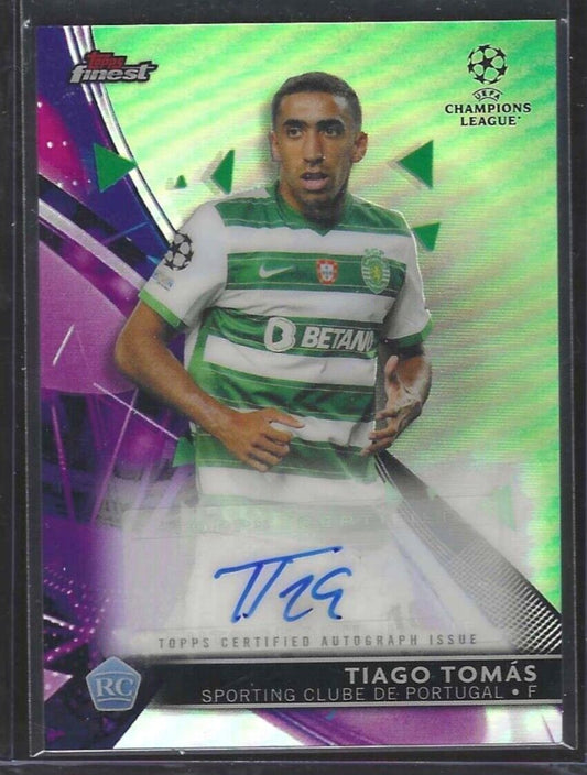 TIAGO TOMAS 2021-22 TOPPS FINEST GREEN REFRACTOR ROOKIE AUTO RC #D 43/99
