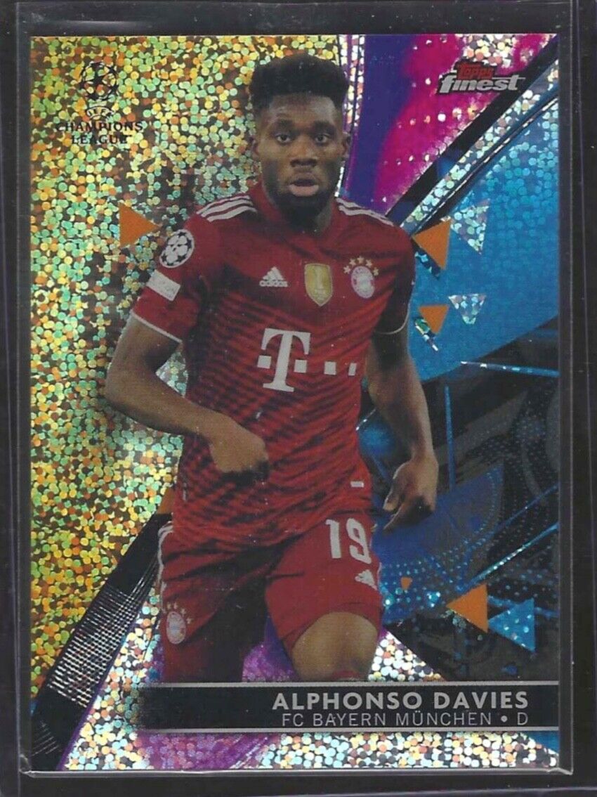 ALPHONSO DAVIES 2021-22 TOPPS FINEST GOLD MINI DIAMOND REFRACTOR #D 11/50