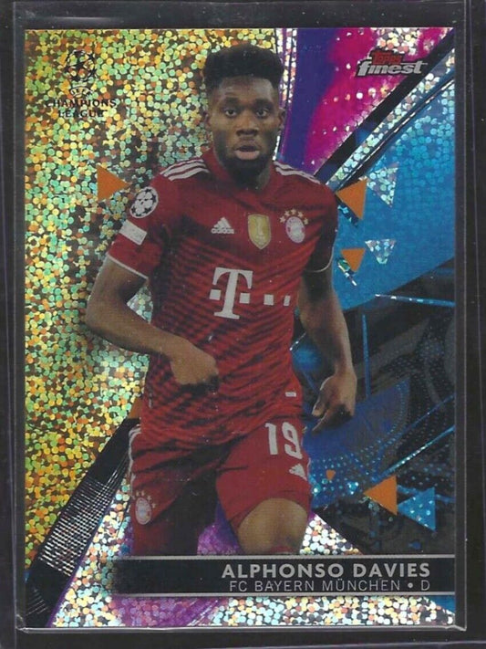 ALPHONSO DAVIES 2021-22 TOPPS FINEST GOLD MINI DIAMOND REFRACTOR #D 11/50