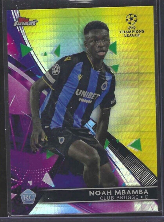 NOAH MBAMBA 2021-22 TOPPS FINEST YELLOW HYPER REFRACTOR ROOKIE RC #D 121/250