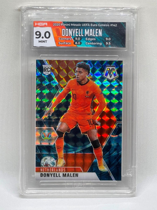 DONYELL MALEN 2020 PANINI MOSAIC UEFA EURO GENESIS #142 ROOKIE RC HGA 9.0 MINT