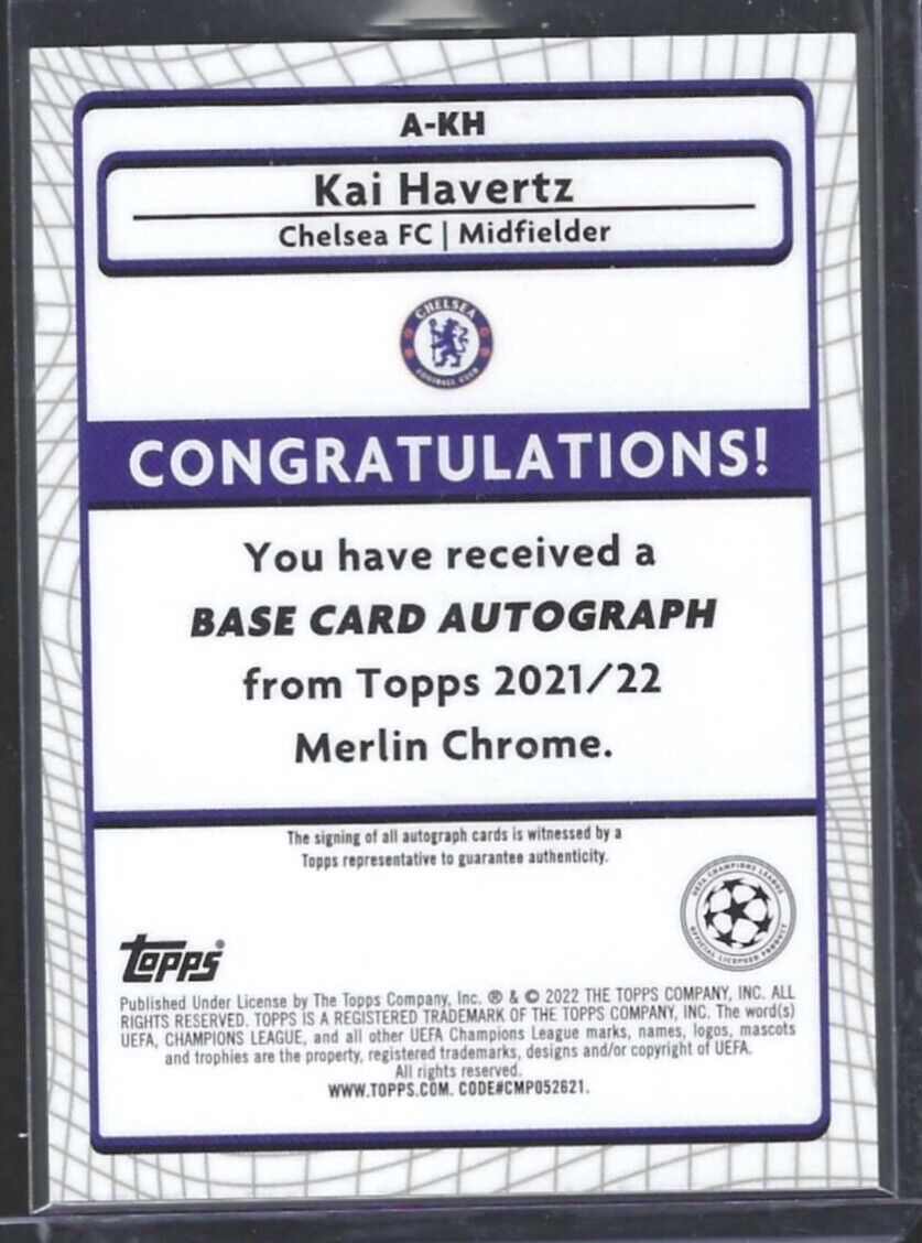 KAI HAVERTZ 2021-22 TOPPS MERLIN UEFA SILVER REFRACTOR AUTO #A-KH