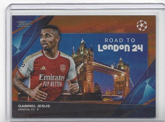 GABRIEL JESUS 2023-24 TOPPS CLUB COMPETITIONS ROAD TO LONDON ORANGE FOIL #D /25