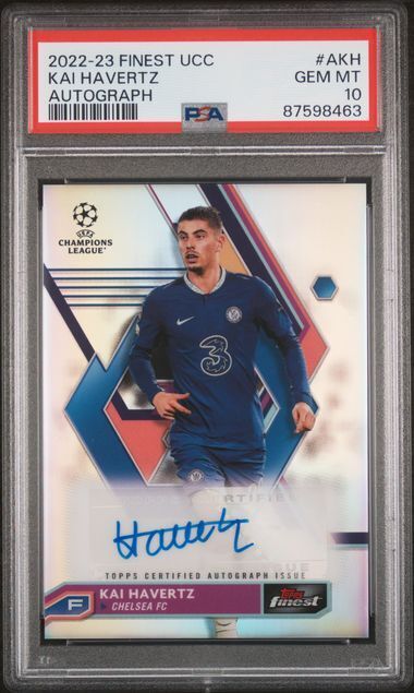 KAI HAVERTZ 2022-23 TOPPS FINEST UEFA UCL REFRACTOR AUTO PSA 10 GEM MINT POP 1/1