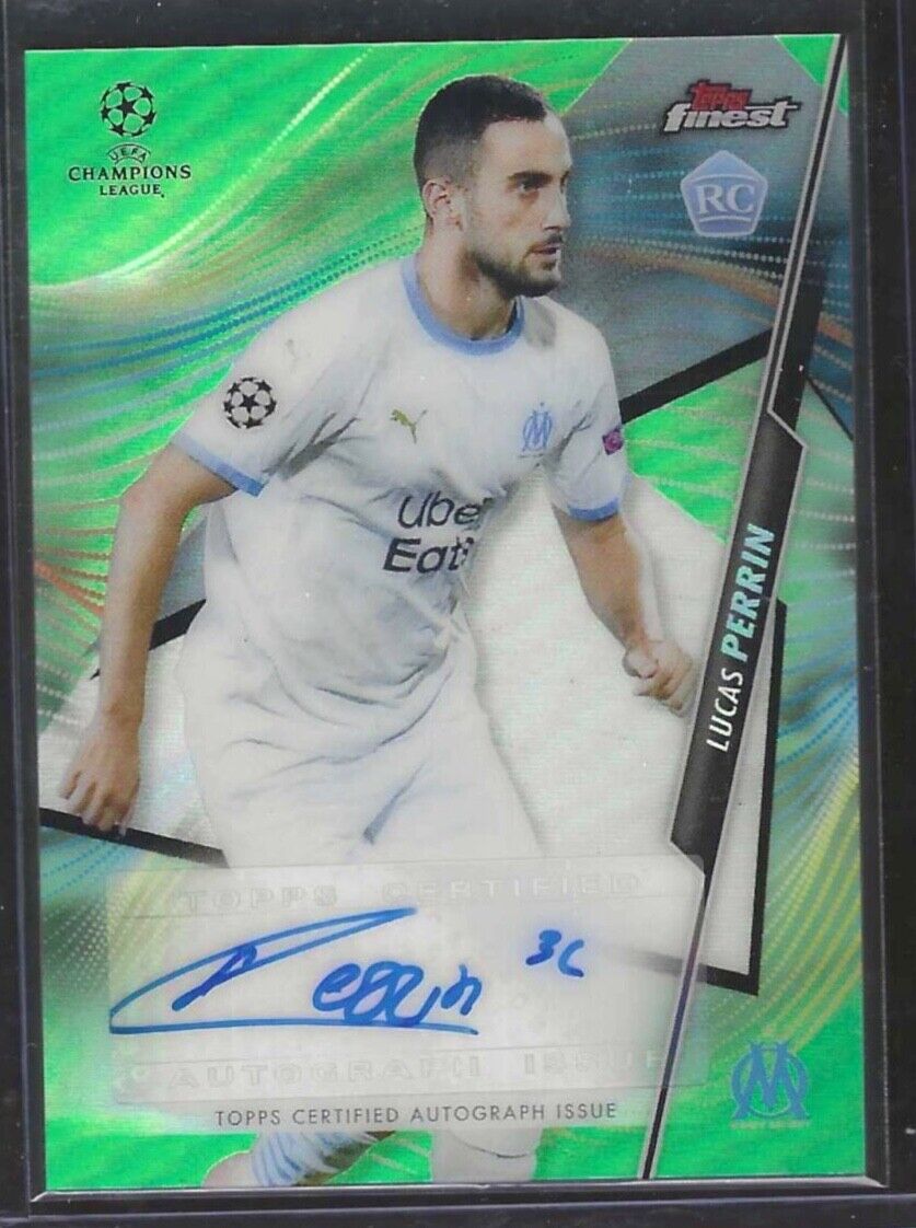 LUCAS PERRIN 2020-21 TOPPS FINEST GREEN REFRACTOR ROOKIE AUTO RC #D 40/99