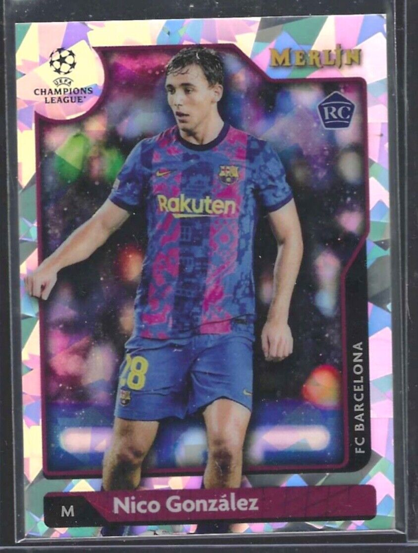 NICO GONZALEZ 2021-22 TOPPS MERLIN ATOMIC ICE REFRACTOR ROOKIE RC #D 082/250