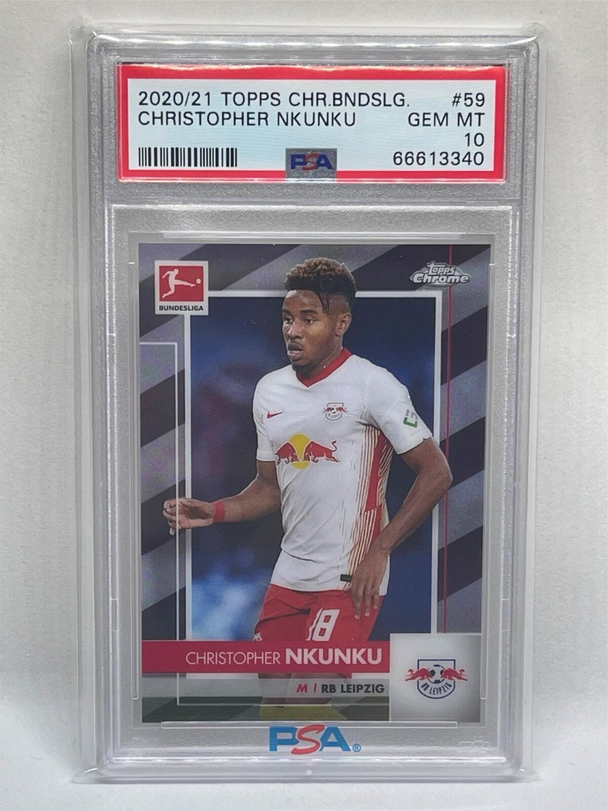 CHRISTOPHER NKUNKU 2020-21 TOPPS CHROME BUNDESLIGA #59 PSA 10 GEM MINT