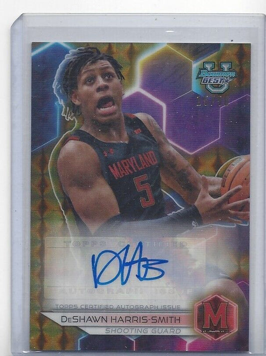 DESHAWN HARRIS-SMITH 2023 BOWMAN'S BEST UNIV GOLD GEOMETRIC REFRACTOR AUTO /50
