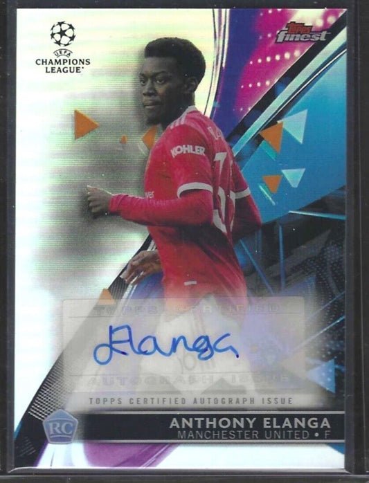 ANTHONY ELANGA 2021-22 TOPPS FINEST SILVER REFRACTOR ROOKIE AUTO RC #BA-AE