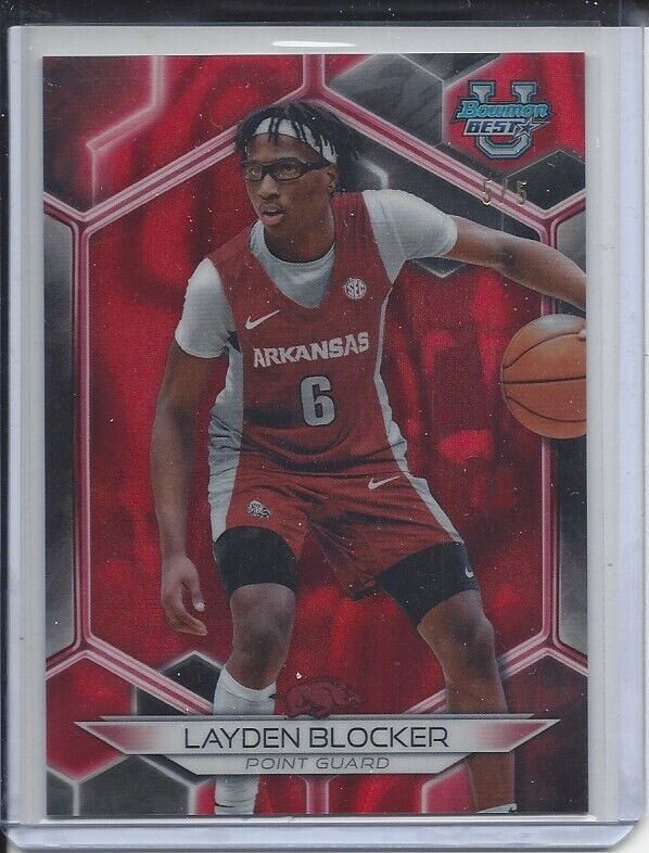 LAYDEN BLOCKER 2023 BOWMANS BEST RED LAVA ARKANSAS REFRACTOR #D 5/5