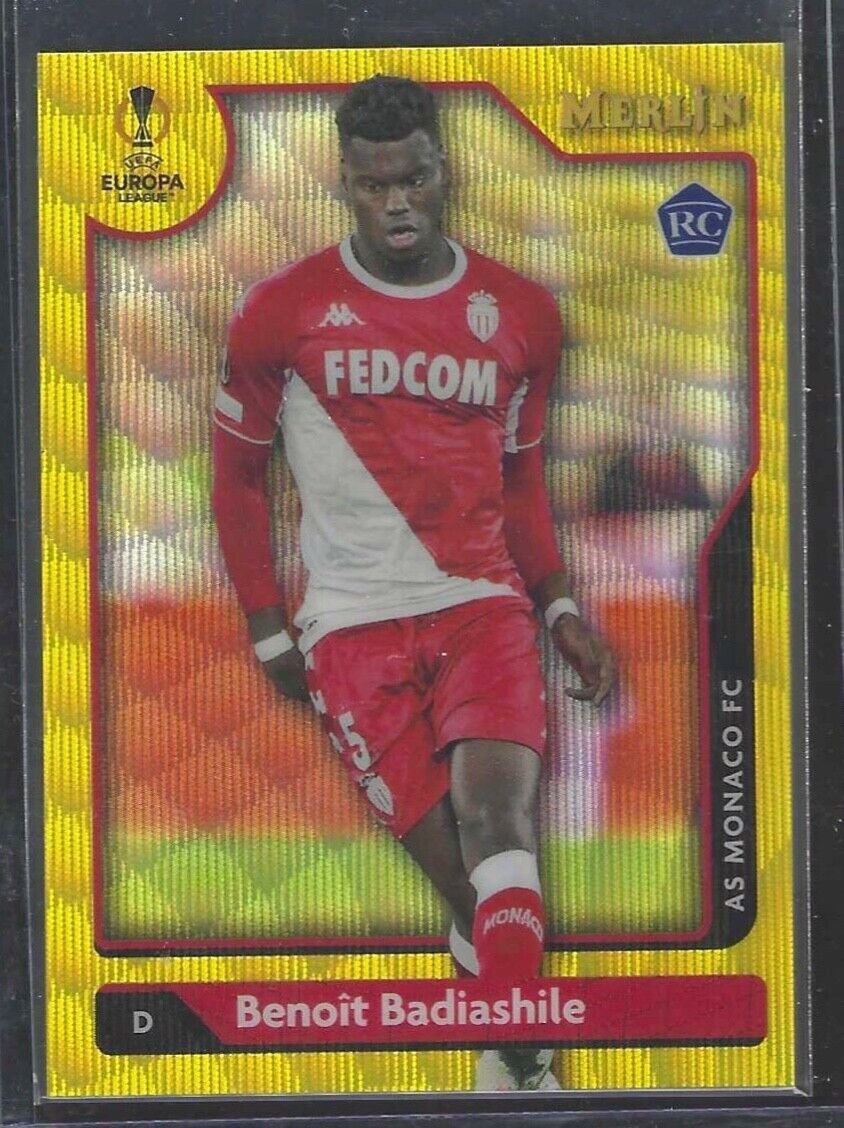 BENOIT BADIASHILE 2021-22 TOPPS MERLIN YELLOW WAVE REFRACTOR RC #D 200/225