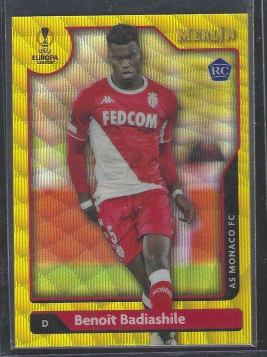 BENOIT BADIASHILE 2021-22 TOPPS MERLIN YELLOW WAVE REFRACTOR RC #D 200/225