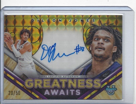 DILLON JONES 2023 BOWMAN BEST GREATNESS AWAITS GOLD GEOMETRIC REFRACTOR AUTO /50