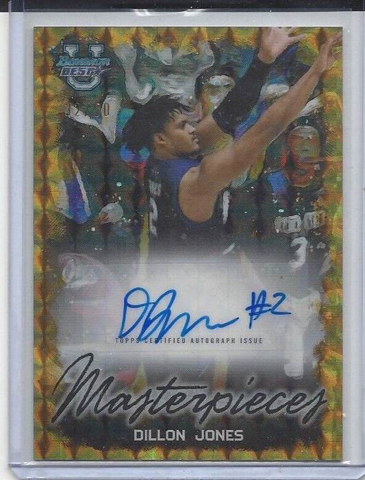 DILLON JONES 2023 BOWMAN BEST U MASTERPIECES GOLD GEOMETRIC REFRACTOR AUTO /50